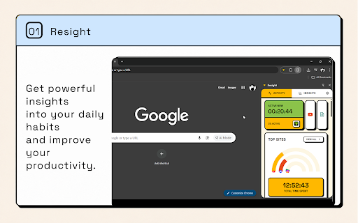 Resight :: Understand and track how you spend your time on the web with insightful daily, weekly, and yearly browsing patterns.