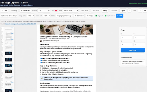 Full Page Screenshot, Image Compressor - ImageTight :: Capture full pages, save HTML, inspect and compress images, crop and annotate screenshots, and export to PDF.