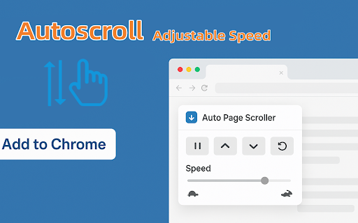 Autoscroll-Adjustable Speed :: Automatic smooth scrolling in web pages, with control panel and shortcut keys, and adjustable speed