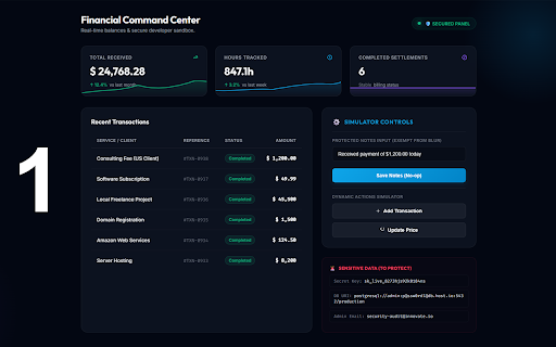 Privacy Shield - Hide & Blur Sensitive Info :: Instantly blur balances, text, emails, API keys, and custom elements on any website to protect your privacy.