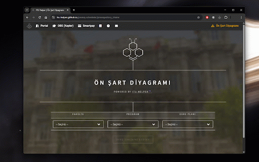 ITU Helper :: İTÜ'lülerin kullandığı çeşitli siteleri birbirine bağlayan ve daha akıcı bir deneyim sunan bir tarayıcı uzantısı.