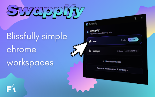 Swappify :: Opera GX-style Workplaces for Chrome. Save, close, and swap entire sets of tabs instantly to cut clutter and free up memory.