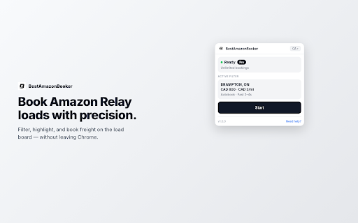 BestAmazonBooker — Amazon Relay Helper :: Filter and highlight Amazon Relay loads. See bobtail and weight on the board. Optional Telegram alerts.