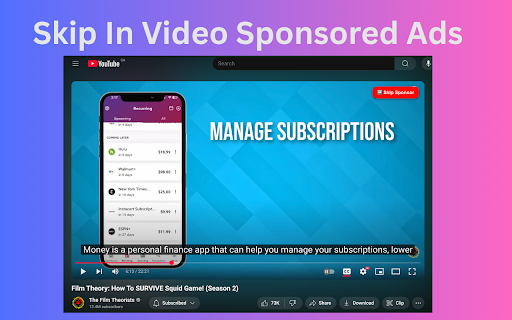 Skip Youtube Sponsors :: Skip in-video sponsored ads with the click of a button.