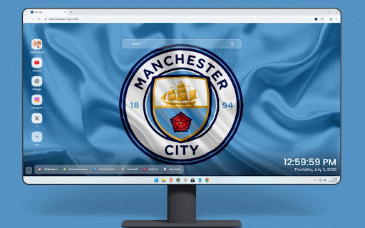 Manchester City Wallpaper :: Manchester City crest with sky blue design celebrating the Premier League champions.