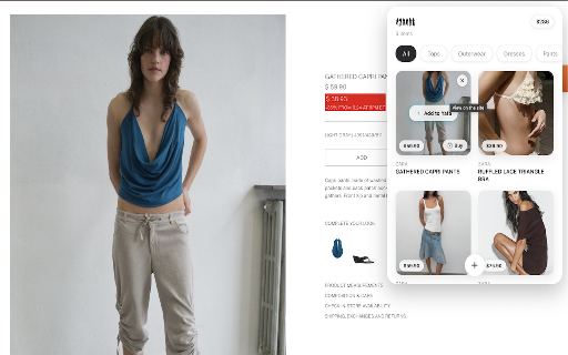 Yafa — Add to Closet :: Save products you love to your Yafa closet wishlist while you shop.