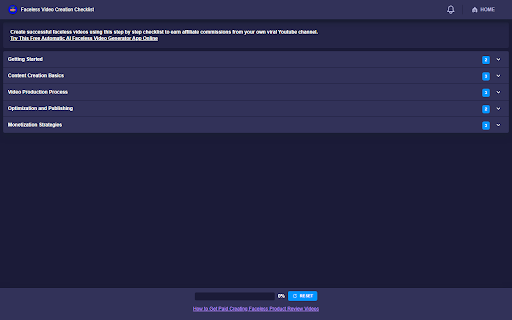 Faceless Video Creation Checklist :: Create successful faceless videos using step by step checklist to earn affiliate commissions from your own viral Youtube channel