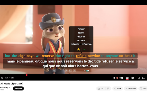 FluentHub AI: Dual Subtitles & Language Learning for YouTube & Netflix :: AI subtitle translator for YouTube & Netflix. Learn languages with smart translations, collocations, and vocab tools.