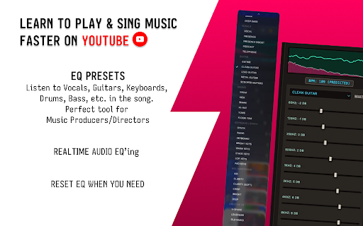 ToneZynk: YouTube EQ, Spatial Isolation & Speed Control :: Real-time YouTube EQ tool with A–B looping, speed control, EQ, spatial isolation (STEREO, L & R) and presets for music practice.