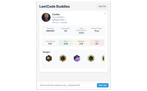 LeetCode Buddies :: Base Level Extension