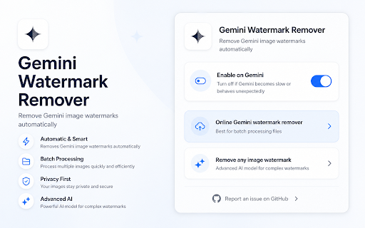 Gemini Watermark Remover :: Automatically removes watermarks from Gemini AI generated images