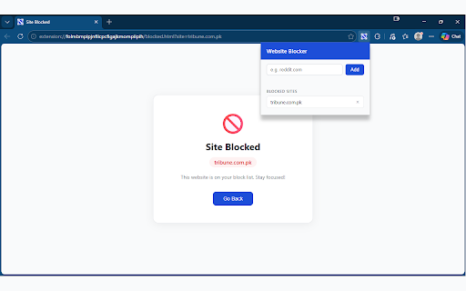 Website Blocker :: Block distracting websites and stay focused. Manage your blocklist from the extension popup.