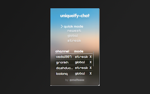 uniqueify-chat :: An extension to deduplicate repetetive messages in twitch chat, to combat spam and make it more readable.
Usage:
To use the…