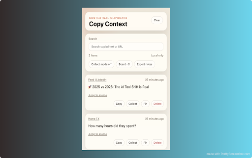Copy Context :: A smart clipboard manager that remembers what you copied and where it came from.