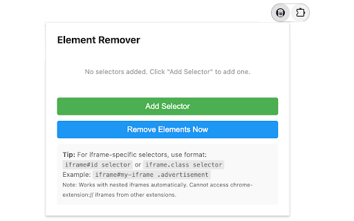 Element Remover :: Remove elements from pages by class or selector