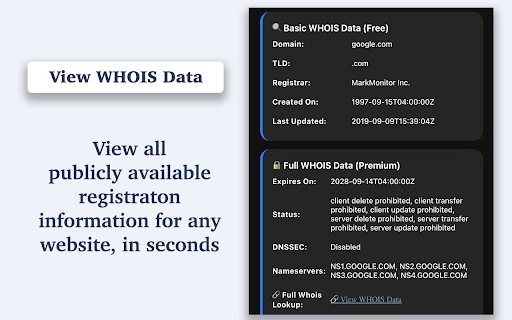 Instant WHOIS Checker :: Instantly check WHOIS data for any website. Get domain owner info, registration dates, and more.