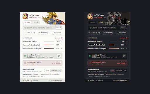 AQW Wiki Enhanced :: Enhances the AQW Wiki Experience with tons of built-in features. Forged by Chaos Eye.