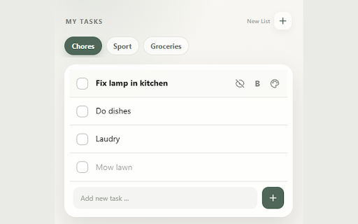 Simple ToDo List :: A clean, minimalist to-do list extension with multiple lists, drag-and-drop sorting, and local storage.