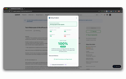 Salag - Job Post Scanner :: Scan freelance job posts for red flags, toxic client patterns, and payment risks before you apply.