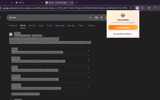 Funny Text Line Counter :: Count how many lines of text you have selected, in a fun way.