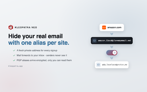 Kleopatra Neo - Secure Email, Passwords & PGP :: Encrypt & decrypt with PGP. Auto email aliases. Zero-knowledge password manager with autofill, AES-256 on your device.