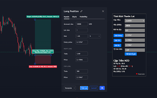 Công Cụ Tính Lot :: Công cụ tính Lot Forex cho TradingView