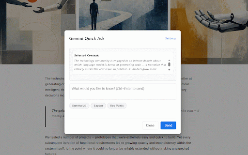 Gemini Quick Ask :: Quickly ask Gemini about selected text or page content.