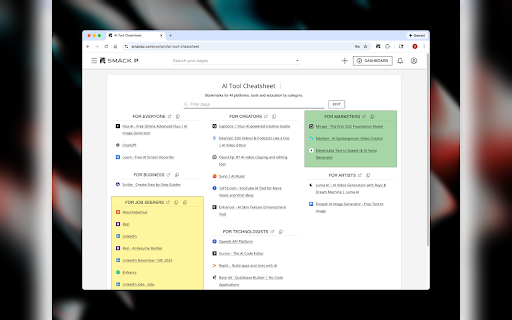 Smack P — Save to Pages :: Save web pages or all open tabs into Smack P Pages so you can find and share them later.
