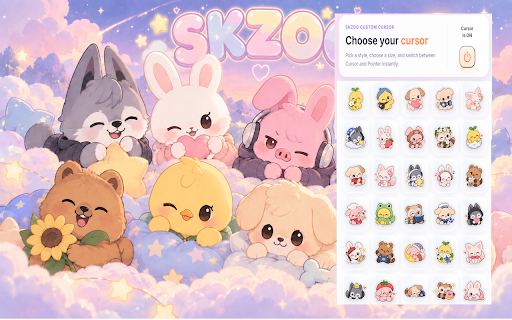 SKZOO Cursor :: SKZOO cursor for chrome. Choose your favorite SKZOO custom cursor. Created for SKZOO Stray Kids kpop fans.