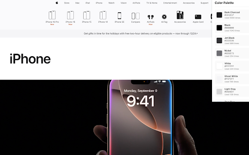 Color Palette Extractor :: Extract color palette from any webpage with accurate area-based color detection