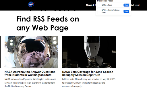 RSS Feed Finder :: Instantly discover and copy RSS and Atom feeds from any webpage.