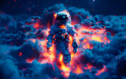 Astronaut in Clouds Live Wallpaper :: Transform your new tab with stunning HD live wallpaper featuring an astronaut floating among fluffy clouds. Explore the cosmos ...