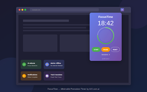 FocusTime :: Minimalist 25-minute focus timer. Simple, reliable, distraction-free productivity. By AIO.com.ai