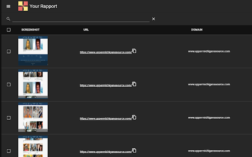 Your Rapport :: An open source chrome extension for grabbing screenshots from the internet and making them searchable and downloadable.