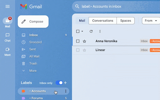 Gmail Inbox Labels :: Modifies Gmail label buttons to show only emails in the inbox.
