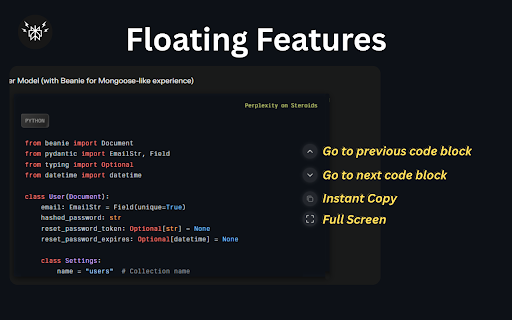 Perplexity on Steroids :: Upgrade Perplexity AI with syntax highlighting, quick code navigation, instant copy, and a sleek modal code viewer and more!