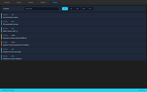 Devtrace :: Capture, filter, and search console logs. Never lose a debug session again.