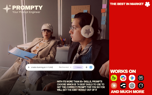 Prompty : AI Prompt Enhancer/Assistant :: Enhance your prompt with expert-level structure with just one click in seconds. Works on all major AI platforms.