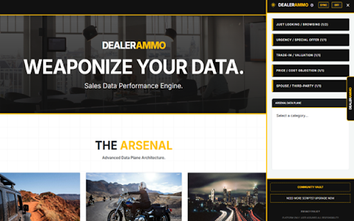 BDC Assistant by DealerAmmo :: Proprietary Script Deployment Tool for Sales Professionals.