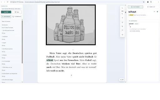 TapTapNotes PDF Dictionary :: Read PDFs and look up selected words in a side dictionary pane.