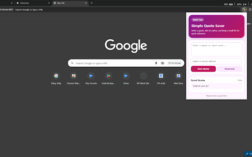 Simple Quote Saver :: Save short quotes and personal notes inside a simple browser popup.
