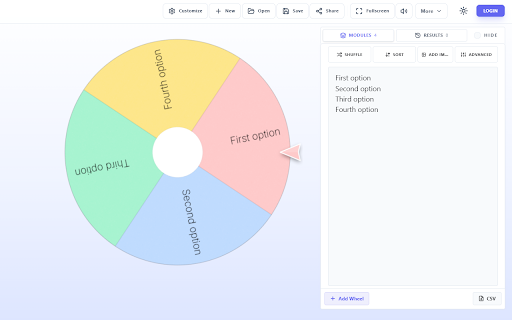 Spin The Wheel - Random Picker :: Build a quick random picker wheel and open it in YaySpinner.