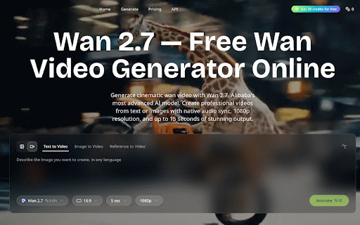Wan 2.7 Video Generator :: Quickly enhance and process any web image using Wan 2.7 AI tools.