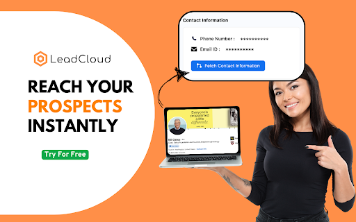 LeadCloud: Free B2B Phone Number & Email Finder :: LeadCloud: A Chrome extension to quickly find emails & phone numbers for fast lead generation and outreach with a click!