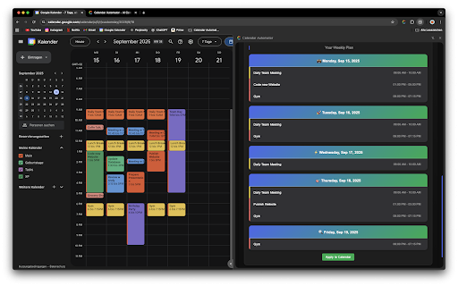 Calendar Automator :: Plan your week, automate tasks, and boost productivity.