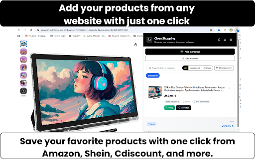 Cleen – Panier Centralisé :: Panier centralisé pour tous vos achats en ligne. Alertes de prix et suivi automatique de vos produits favoris.