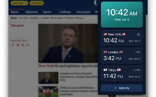 World Clock — Free & Simple Time Zone Converter :: Free world clock! View time in any city instantly. Fast timezone converter, simple & clean. Multiple clocks at a glance.