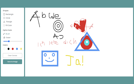 Fun Draw :: Simple, lightweight, drawing board with various tools like brush, eraser, rectangle, circle, and triangle.