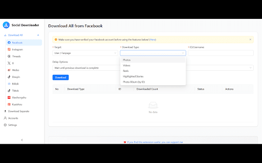 Social Bulk Downloader :: Download images and videos from social media platforms