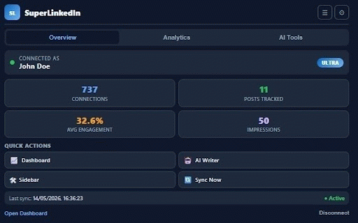 SuperLinkedIn :: SuperLinkedIn is an AI copilot for LinkedIn creators. Analytics, AI writer, scheduler, and growth tools in your feed.